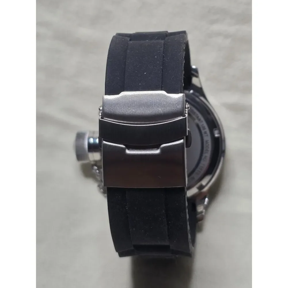 Men's Invicta Russian Diver Watch – Red Dial, Upgraded Black FKM Rubber Strap